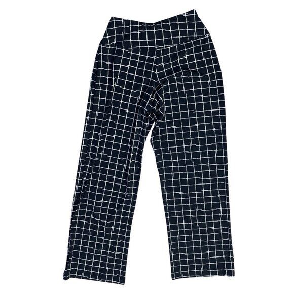 Sympli Stretch Pant Black White Grid Size 4 Pull-on Yoga Pant Fit - Picture 2 of 7